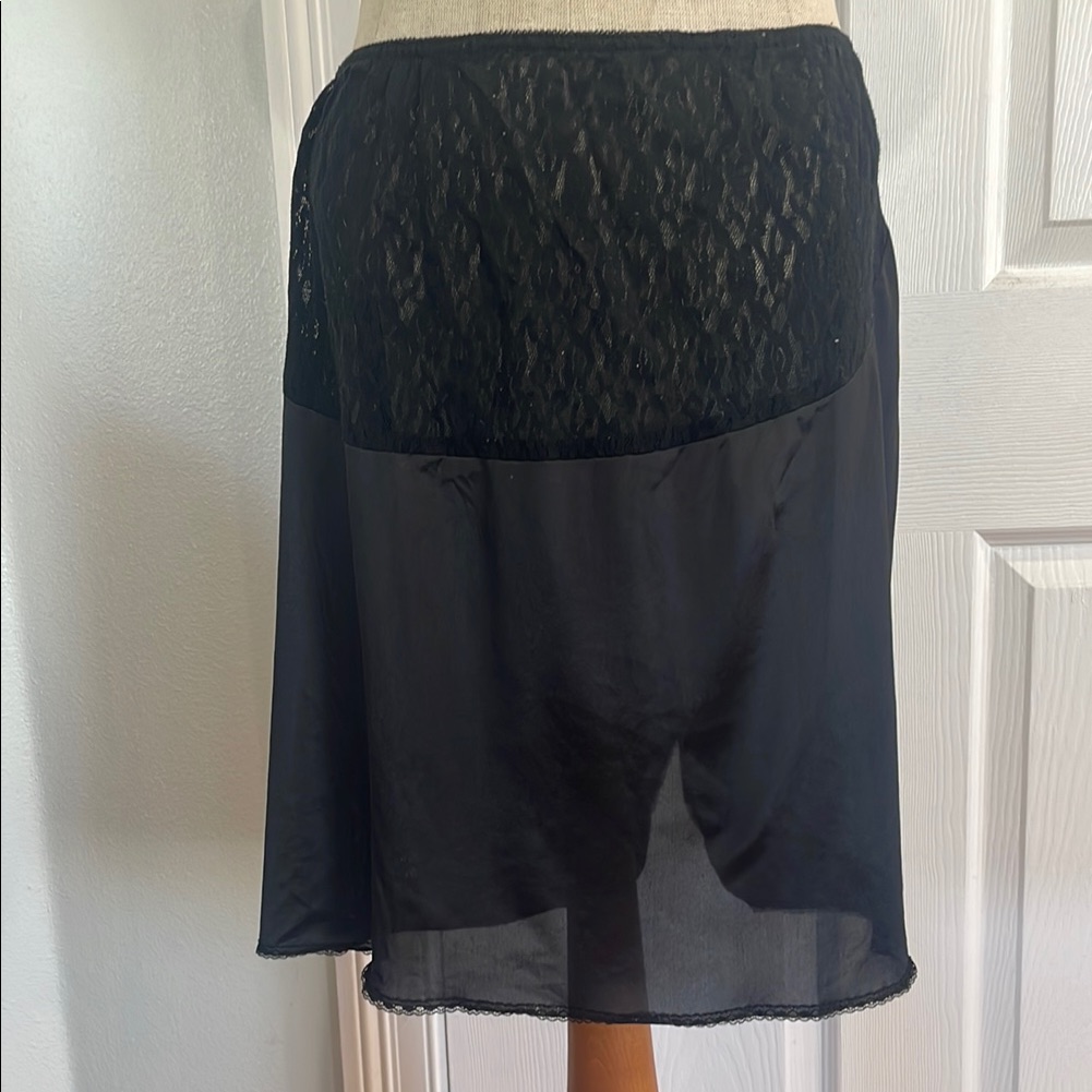 Vintage Steena Black Lace Maternity Half Slip Skirt Womenâs Size M
